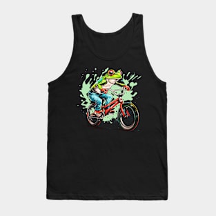 Funny Frog On A Bike Tank Top